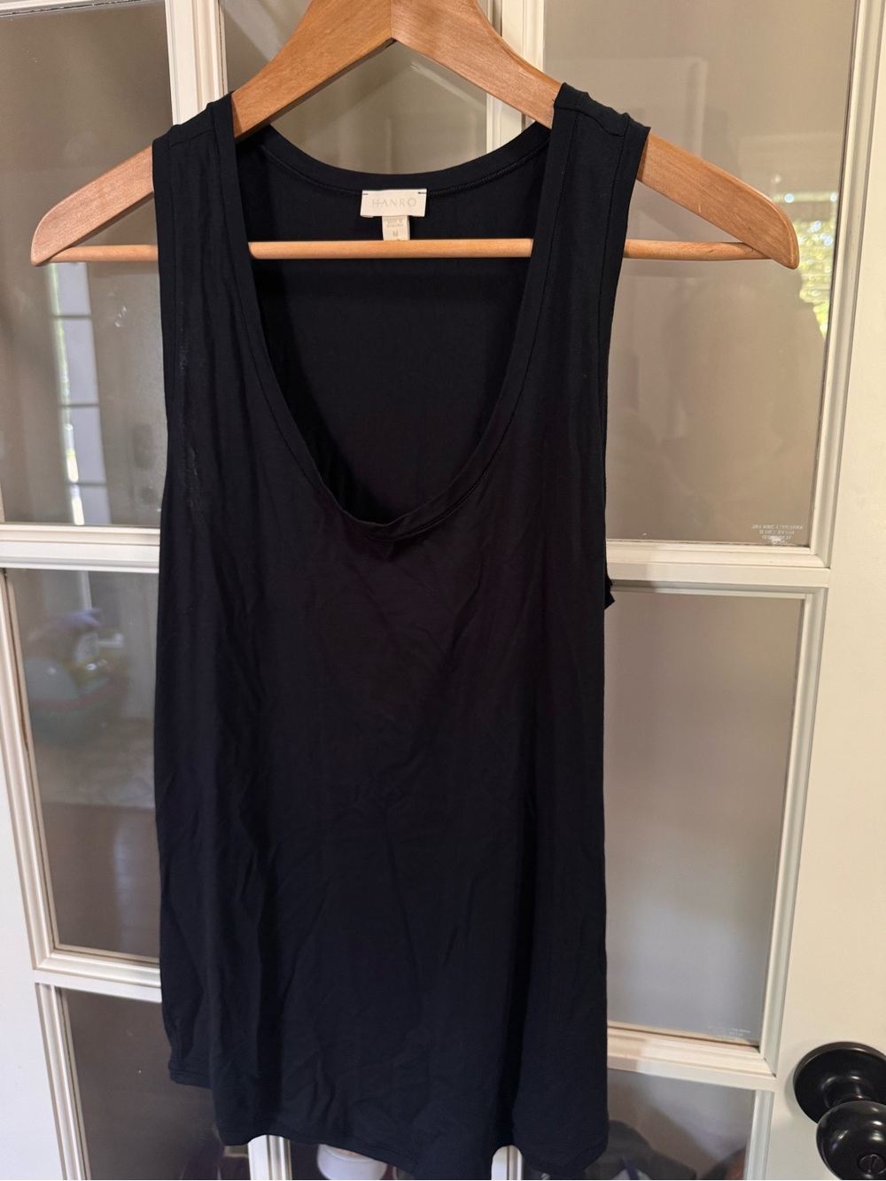 Hanro black tank top size medium